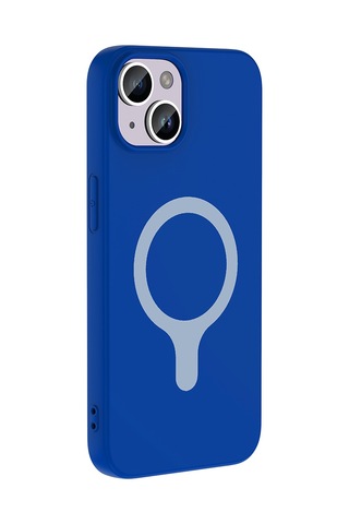 Maks Technology iPhone Uyumlu 13 Kılıf M-safe Şarj Özellikli Mkst Aris Silikon Kapak - Saks Mavi