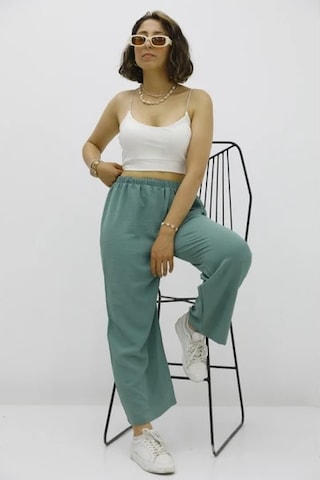 Enenstyle Fashıon Boutıque Rahat Kalıp Beli Lastikli Bol Paça Salaş Yazlık Kadın Aerobin Pantolon Açık Mint