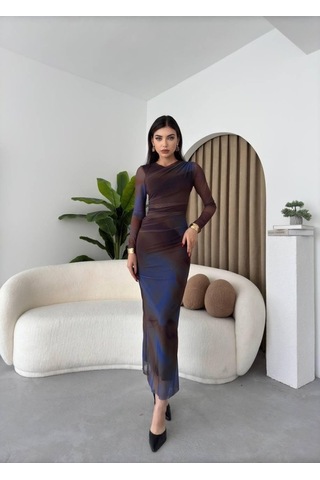 S-pazarım Flet Tül Elbise Çok Renkli