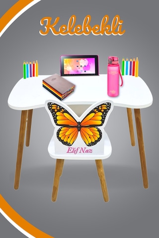 Ders Çalışma Masa Sandalye Takımı 4-12 Yaş Beyaz