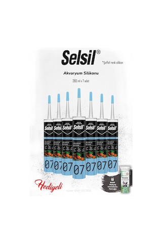 Selsil 7'li Şeffaf Akvaryum Silikon Ve Rosıe