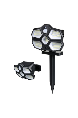 Singree Güneş Enerjili 124 Led Hareket Sensörlü Dış Mekan Aydınlatma Lambası - Ip65 Su Geçirmez