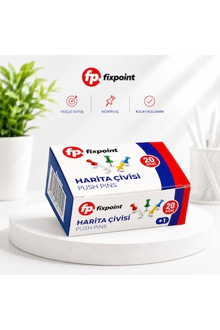 Harita Çivisi Çok Renkli 1 Kutu 20 Adet Fixpoint P-2459