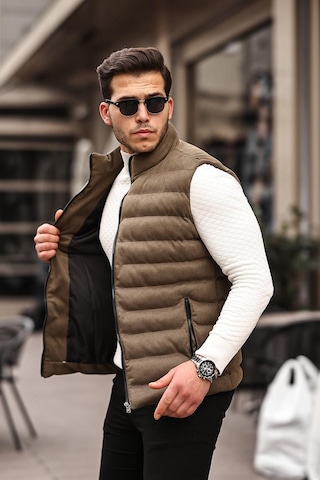 Mero Life Erkek Haki Nubuk Süet Şişme Yelek