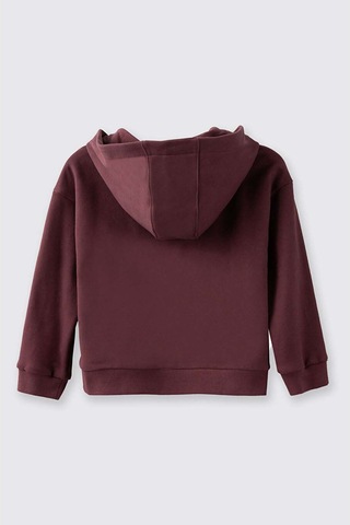 Panço Fermuarlı Bordo Kız Çocuk Sweatshirt 2521gb08023 Bordo