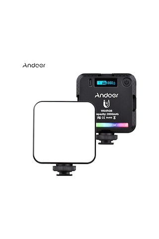 Andoer W64rgb Mini Şarj Edilebilir Rgb Led Video Işığı Siyah Siyah