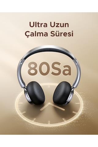 Ugreen Studio Plus Aktif Gürültü Engelleyici Kablosuz Kulak Üstü Kulaklık, 80 Saat, Siyah, 75630