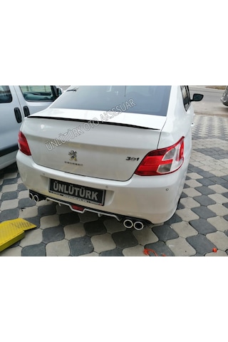 OtoÇizgi Peugeot 301 Bagaj Üstü Spoiler - Spoiler PARLAK SİYAH - BEYAZ OtoÇizgi