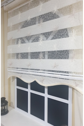 Zebra Stor Nakışlı Beyaz Etek Dilimli Stb 470