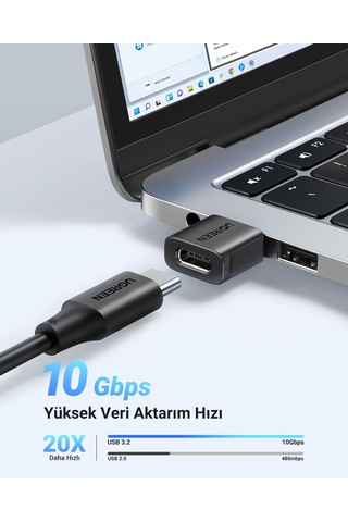 Ugreen Usb-c To Usb-a Adaptör 2 Adet , Usb-a Dişi Type-c Erkek Dönüştürücü, 45275