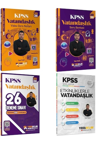 Yediiklim 2026 Kpss Atölye Serisi Vatandaşlık Konu+soru+deneme+etkinliklerle Vatandaşlık 4 Lü Set