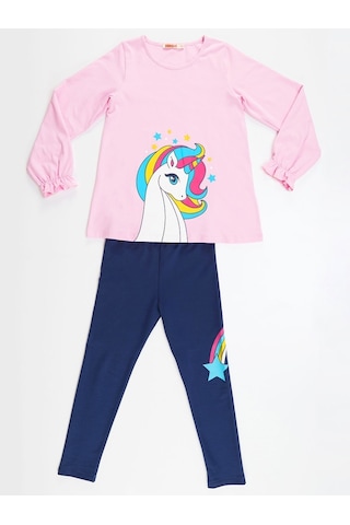 Denokids Rainbow Star Kız Tunik Takım Çok Renkli