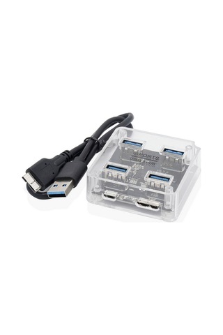 Sones Usb2.0 4'ü 1 Arada Çok İşlevli Masaüstü Kare Şeffaf Hub