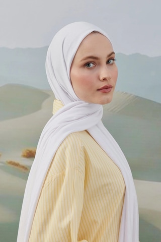 Penye Şal Beyaz-jawel Çok Renkli