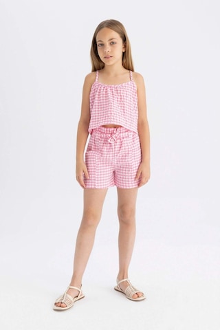 Defacto Kız Çocuk Askılı Kareli Bluz C2301A824SMPN334 Pembe