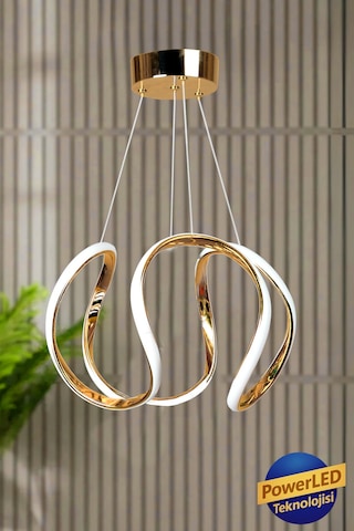 Deluxe Gold Kaplama Metal Salon Mutfak Oturma Yatak Odası Modern Beyaz Işık Led Avize
