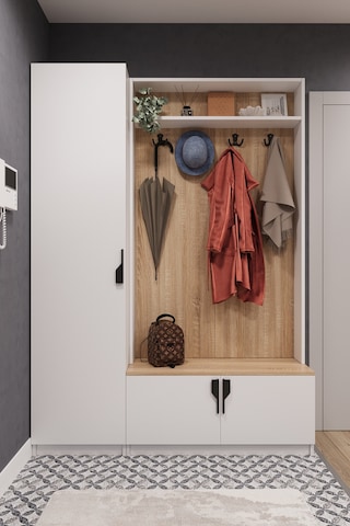 Asra Trend Vestiyer & Portmanto V-01 %100 MDF Askılı Çok Raflı Ayakkabılık Sonoma - Beyaz