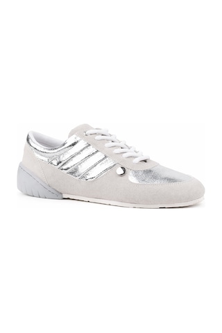 Stato Frame Kadın Sneaker Günlük Rahat Bağcıklı Spor Ayakkabı Gümüş