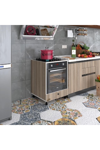 Kenzlife Ankastre Modülü Kabini Radon Crd Fırın Ocak Dolabı Kapaklı Ayaklı