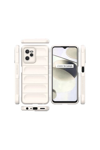Gld-spt- Newface Realme C35 Kılıf Optimum Silikon - Krem