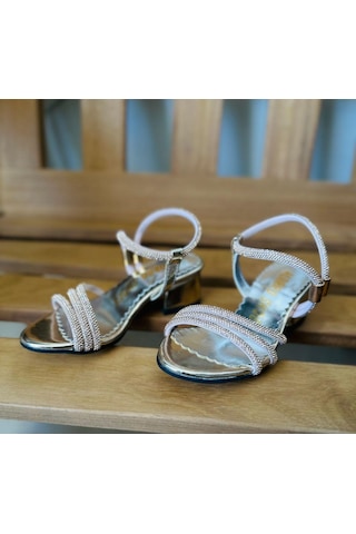 Gala Taş İşlemeli Çocuk Topuklu Ayk. Gold