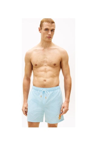Tommy Hilfiger Medıum Drawstrıng Ithaca Scrıpt Erkek Mavi Deniz Şortu - Um0um03750-16056