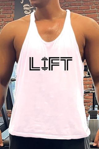 Liftq Gym Fitness Tank Top Sporcu Atleti Beyaz