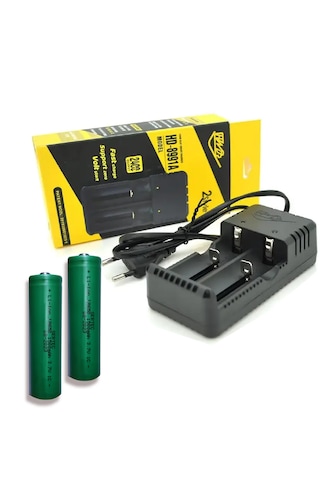 Tarez 18650 .7 V1500 Mah Li-Ion Şarj Edilebilen 3 Pil Şarj Cihazı Pilli Set 2 Adet