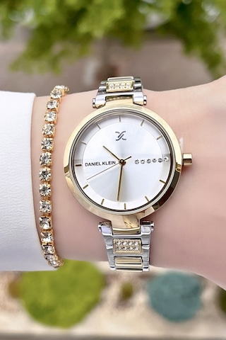 Daniel Klein DKISTE158 Premium Gold Gümüş Kadın Kol Saati + Bileklik