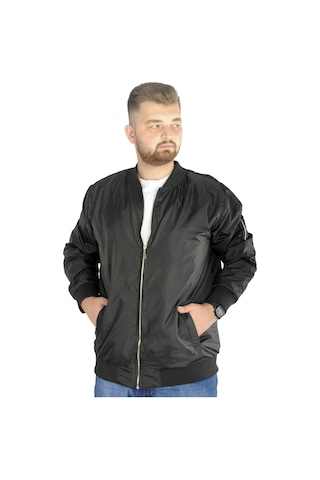Mode Xl Erkek Kolej Mont Fermuarlı Jesica 22612 Siyah 001