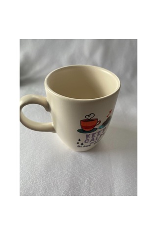 Keep Calm And Black Coffee Beyaz Kupa Bardak Çok Renkli