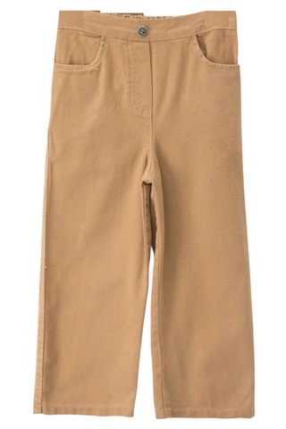 Kız Çocuk Kahverengi Gabardin Ceket Pantolon Badili Üçlü Takım