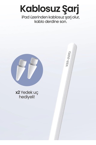 Ven-dens Vd-sp003 Apple Uyumlu iPad Uyumlu Manyetik Tablet Kalemi, Kablosuz Şarj, Avuç İçi Reddetme, 10, Beyaz