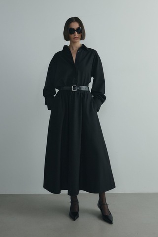 Suud Collection Siyah Camila Kloş Etek
