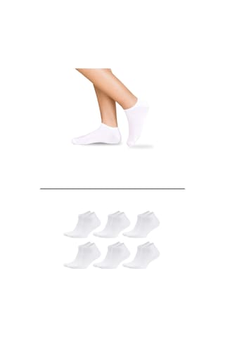 Asden Bambu Kadın Patik Çorap Beyaz 12'li, Dikişsiz, Soft Yıkamalı, Premium 6 Çift Beyaz Patik