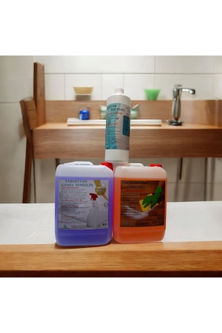 Tabiattan Kimya Ahşap Temizleyici 4 L + Genel Temizleyici 4 L + Tuz Ruhu 1L