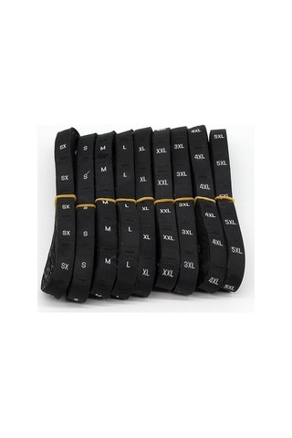 Flybuy 3.2x1.2cm Siyah Polyester Giyim Etiketi, 380 Adet Rulo Xs, Dayanıklı Etiketler