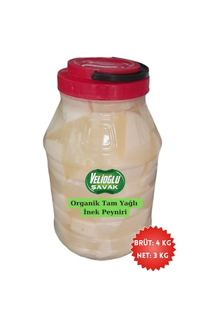 Velioğlu Şavak Tam Yağlı Organik Salamura İnek Peyniri 3 KG