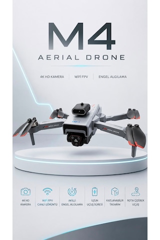 M4 4k Hd Drone Katlanabilir Wifi Fpv Kameralı Engel Algılamalı Profesyonel Drone