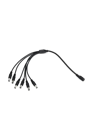 Wozlo Dc 12v 6 Port Power Jak Jack Çoklayıcı Kablo 6 Erkek/1 Dişi Uç - 40cm