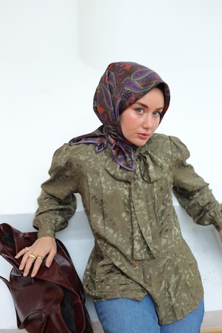 Silk Home Sura İpek Eşarp 11455-s21 Tarçın, Yeşil, Gül Kurusu, Mor, Kahverengi