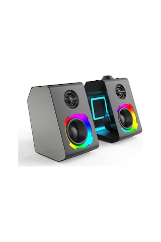 Soaiy SH20 Taşınabilir Kablosuz Bluetooth Gaming Hoparlör RGB Oyuncu Hoparlörü Şeffaf Tasarım - ZORE-219596