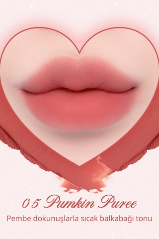 Dasique Kalp Tasarımlı Yoğun Pigmentli Köpük Yapılı Kadife Bitiş Sunan Ruj Souffle Color Pot 05 Pumpkin Puree 05 Pumpkin Puree