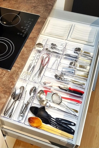 Color House 16'li Set Modüler Kaşıklık Ve Kepçelik Çekmece Içi Düzenleyici Şeffaf Mutfak Organizer Şeffaf 85 X Diğer