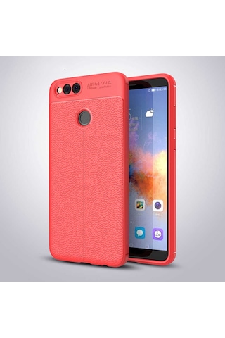Huawei Honor 7X Kılıf Deri Tarzı Niss Silikon Case