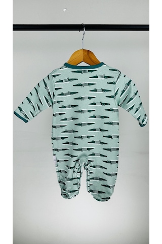 Hayvan Desenli Çıtçıtlı Pamuklu Bebek Tulum 001