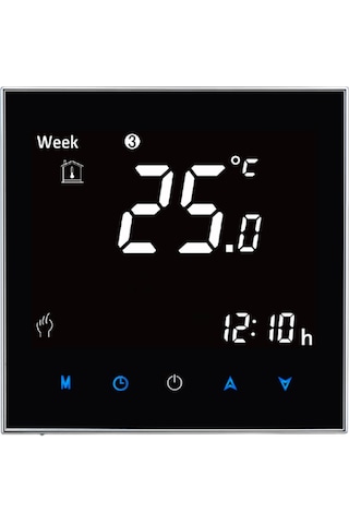 Sones Bht-2001 3a Yük Su Isıtma Tipi Lcd Dijital Isıtma Oda Termostatı, Ekran Saat / Sıcaklık / Zaman / Hafta / Isı Vb. Siyah