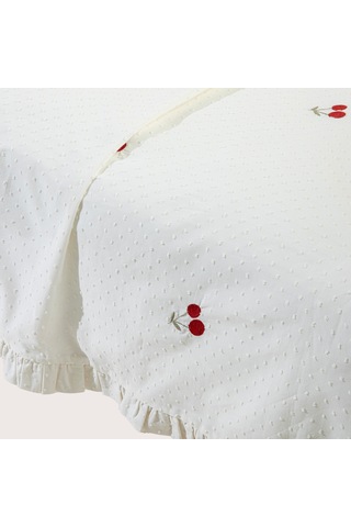 Cherry Boom Yatak Örtüsü Set Vanilya