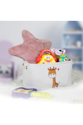 Decolove Oyuncak Sepeti - Zürafa Desenli / Büyük Boy Krem