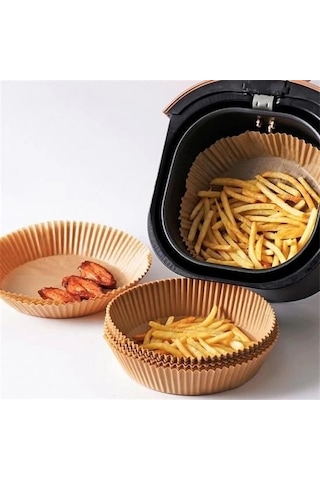 Bay 100 Adet Air Fryer Pişirme Kağıdı Tek Kullanımlık Yağlı Kağıdı Yuvarlak Tabak Model Najmaddin Standart